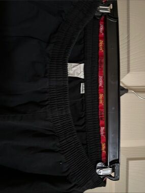 Dickies Black Scrubs with Red Branded Waistband Trim